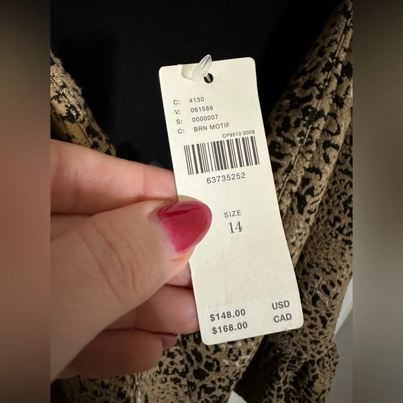 Anthropologie Maeve Animal Print Knit Cut Out Mini Dress. NWT Size US 14 - Picture 10 of 15